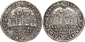GERMANY. Sachsen-Mittelweimar. Johann Ernst and his seven brothers, 1605-1619. 1/4 Taler 1608 (Silver, 30 mm, 7.00 g, 12 h), Saalfeld. D:G:IO:ERN: - F...