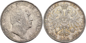 GERMANY, Schwarzburg-Rudolstadt. Friedrich Günther, 1807-1867. Vereinstaler 1863 (Silver, 33 mm, 18.47 g, 12 h), München (Munich). FRIEDR. GÜNTHER FÜR...