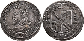 GERMANY. Straßburg (Bischöfliche Münzstätte). Karl von Lothringen, 1593-1607. Teston (Silver, 30 mm, 8.42 g, 12 h), Zabern, no date. ✱ CAROL•D:G CARD•...