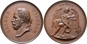 GERMANY. Kaiserreich. Preußen. Friedrich III, 1888. Medal 1888 (Copper, 50 mm, 48.14 g, 12 h), on the death of Wilhelm I. By Lauer. KAISER - WILHELM L...