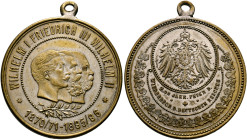 GERMANY. Kaiserreich. Preußen. Wilhelm II, 1888-1918. Medal 1896 (Silvered bronze, 36 mm, 16.82 g, 12 h), on the 25th Anniversary of the German Empire...