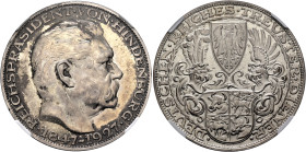 GERMANY. Weimarer Republik. 1918-1933. Medal 1927 (Silver, 36 mm, 25.00 g, 12 h), on the 80th Birthday of Paul von Hindenburg. By K. Goetz. Variety wi...