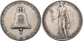 GERMANY. Drittes Reich. 1933-1945. Medal 1936 (Silver, 37 mm, 22.20 g, 12 h), on the XI Olympic Summer Games in Berlin. By K. Roth, Munich. OLMYPISCHE...