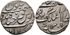 INDIA, Princely States. Hyderabad. Mir Mahbub Ali Khan, AH 1285-1329 / AD 1869-1911. 1/2 Rupee (Silver, 18 mm, 5.60 g, 6 h), Hyderabad, AH 1309, RY 25...
