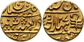 INDIA, Princely States. Jaipur. Man Singh II, AH 1341-1369 / AD 1922-1949. Mohur (Gold, 19 mm, 10.90 g, 3 h), In the name of George VI, Sawai Jaipur, ...