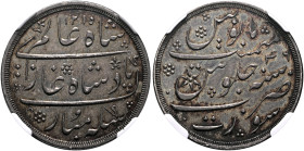 INDIA, Colonial. British India. Bombay Presidency. Rupee (Silver, 27 mm, 11.60 g, 6 h), Surat, AH 1215, RY 46 = AD 1800/1. Within a circle, citing Sha...