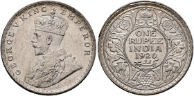 INDIA, Colonial. British India. George V, 1910-1936. Rupee 1920 (Silver, 30 mm, 11.65 g, 12 h), Bombay (Mumbai). GEORGE V KING - EMPEROR Crowned bust ...