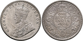 INDIA, Colonial. British India. George V, 1910-1936. Rupee 1922 (Silver, 31 mm, 11.65 g, 12 h), Bombay (Mumbai). GEORGE V KING - EMPEROR Crowned bust ...