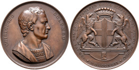 ITALY. Genova. Medal 1892 (Bronze, 57 mm, 87.15 g, 12 h), on the 400th Anniversary of the Discovery of America by Christopher Columbus. By G. Giromett...