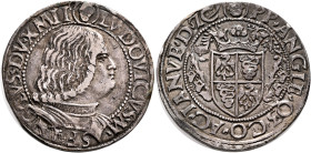 ITALY. Milano (Duchi). Lodovico Sforza, 1494-1499. Testone (Silver, 28 mm, 9.46 g, 5 h), Milano (Milan). •LVDOVICVS•M•SF•ANGLVS•DVX•XMLI Cuirassed bus...