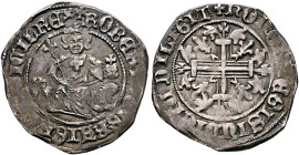 ITALY. Napoli (Regno). Roberto I il Saggio (the Wise) d'Angiò, 1309-1343. Gigliato (Silver, 28 mm, 3.94 g, 2 h), Napoli (Naples). ✠ROBERT DEI GRA IERL...
