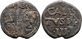 ITALY. Papal Coinage. Callistus III, 1455-1458. Bulla (Lead, 36 mm, 39.23 g, 12 h), Rome. SPASPE Bare heads of Sts. Paul and Peter, facing slightly ri...