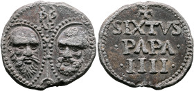 ITALY. Papal Coinage. Sixtus IV, 1471-1484. Bulla (Lead, 38 mm, 45.85 g, 12 h), Rome. S / P / A - S / P / E Bare heads of Sts. Paul and Peter, facing ...