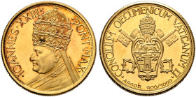 ITALY. Papal Coinage. John XXIII, 1958-1963. Medal 1962 (Gold, 20 mm, 5.00 g, 6 h), on the Opening of the Second Vatican Council 1962. •IOANNES•XXIII•...