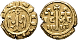 ITALY. Sicilia (Regno). Federico I (Federico II, Sacro Romano Impero), 1198-1250. Tari (Gold, 12 mm, 2.47 g, 5 h), uncertain mint, perhaps Brindisi, c...