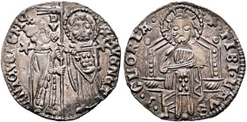 ITALY. Venezia (Venice). Antonio Veniero, 1382-1400. Grosso (Silver, 21 mm, 1.86 g, 1 h). ANTO•VЄNЄRIO / DVX / •S•M•VENETI St. Mark, on the right, sta...