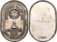 ISRAEL. Republic. 1948-present. Prize Medal 1959 (Silver, 60x40 mm, 69.92 g, 12 h), 2nd Prize at the European Maccabiah Games 1959 in Copenhagen. EUR....