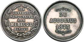 MALAY ARCHIPELAGO, Colonial. Nederlands-Oost-Indië (Netherlands East Indies). William III, 1849-1890. Medal 1875 (Silver, 34 mm, 16.59 g, 12 h), on th...