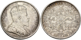MALAY ARCHIPELAGO, Colonial. Straits Settlements. Edward VII, King of the United Kingdom and Emperor of India, 1901-1910. Dollar 1904 B (Silver, 37 mm...