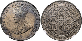 MALAY ARCHIPELAGO, Colonial. Straits Settlements. George V, King of the United Kingdom and Emperor of India, 1910-1936. Dollar 1920 (Silver, 34 mm, 16...