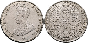 MALAY ARCHIPELAGO, Colonial. Straits Settlements. George V, King of the United Kingdom and Emperor of India, 1910-1936. Dollar 1920 (Silver, 34 mm, 16...
