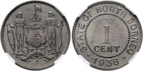 MALAY ARCHIPELAGO, Colonial. British North Borneo. George VI, King of the United Kingdom and Emperor of India, 1936-1952. 1 Cent 1938 H (Copper-Nickel...