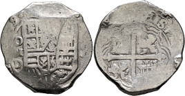 MEXICO, Colonial. Felipe III, king of Spain, 1598-1621. Cob 8 Reales 1619 (Silver, 37 mm, 27.16 g, 12 h), Ciudad de México (Mexico City). [PHILIPPVS•I...