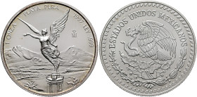 MEXICO, Republic (Second). 1867-present. Onza 1997 Mo (Silver, 40 mm, 31.10 g, 6 h), Libertad, Ciudad de México (Mexico City). 1 ONZA - PLATA PURA - 1...