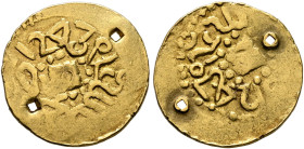 MOROCCO, 'Alawi Sharifs. temp. 'Abd al-Rahman, AH 1238-1276 / AD 1822-1859. Bunduqi (Gold, 18 mm, 3.26 g, 12 h), Hazrat Fas (Fes), AH 1243 = AD 1827/8...