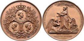 NETHERLANDS. William III, 1849-1890. Medal 1863 (Bronze, 73 mm, 139.60 g, 12 h), on the 50th Anniversary of Dutch Independence. By J. P. M. Menger. JE...