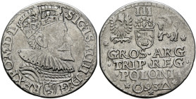 POLAND, Monarchs. Zygmunt III Waza, 1587-1632. 3 Grosze (Trojak) 1593 (Silver, 20 mm, 2.30 g, 12 h), Marienburg (Malbork). •SIGISM•III•D:G - REX•PO•M•...