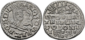 POLAND, Monarchs. Zygmunt III Waza, 1587-1632. 3 Grosze (Trojak) 1596 IF (Silver, 21 mm, 2.00 g, 6 h), Lublin. SIG•3•D•G REX•PO•M•D•L Crowned and cuir...