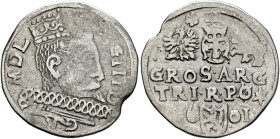 POLAND, Monarchs. Zygmunt III Waza, 1587-1632. 3 Grosze (Trojak) 1601 (Silver, 20 mm, 2.30 g, 9 h), Fraustadt (Wschowa). [SI]G III•D - G•R - P - •M•DL...