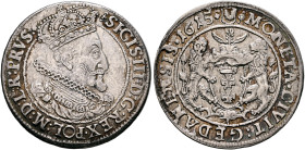 POLAND, Prusy (Prussia). Gdansk (Danzig). Ort – 1/4 Taler 1615 (Silver, 29 mm, 6.18 g, 12 h), in the name of Zygmunt III Wasa (1587-1632). SIGIS:III•D...