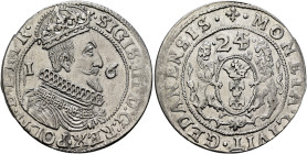 POLAND, Prusy (Prussia). Gdansk (Danzig). Ort – 1/4 Taler 1624 (Silver, 29 mm, 6.63 g, 12 h), in the name of Zygmunt III Wasa (1587-1632), Gdansk (Dan...
