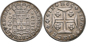 PORTUGAL, Kingdom. João VI o Clemente (the Clement), 1816-1826. 400 Reis 1812 (Silver, 36 mm, 14.55 g, 9 h), so called 'Cruzado Novo'. Lisboa (Lisbon)...
