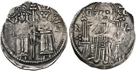 SERBIA. Stefan Uros IV Dusan, as Tsar, 1345-1355. Dinar (Silver, 19 mm, 1.10 g, 12 h). CΦb ZP ('Stefan Tsar') Stefan Uroš IV standing facing on the le...
