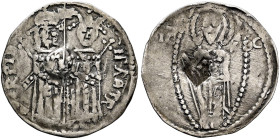 SERBIA. Stefan Uros IV Dusan, as Tsar, 1345-1355. Gros (Silver, 18 mm, 0.66 g, 5 h). IPRATOR[...] Stefan Uroš IV standing facing on the left, holding ...