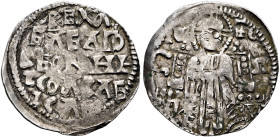 SERBIA. Vukasin Mrnjavcevic, king, 1365-1371. Dinar (Silver, 19 mm, 1.06 g, 7 h). +Bb XA / БA БΛΑΓΟ/BЄPHH KPAΛBΛb KAШHБ ('v Hrista boga blagoverni Kra...
