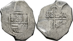 SPAIN, Reino de España. Felipe IV el Grande, 1621-1665. Cob 8 Reales 1622-1640 (Silver, 42 mm, 27.29 g, 6 h), Sevilla (Seville). [PHILIPPVS•IIII•D•G•O...