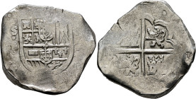 SPAIN, Reino de España. Felipe IV el Grande, 1621-1665. Cob 8 Reales (Silver, 38 mm, 27.37 g, 1 h), Sevilla (Seville), 1633-1666. [PHILIPPVS•IIII•D•G•...