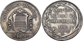 SWITZERLAND. Aargau. Zofingen. Katechismuspfennig (Silver, 34 mm, 10.65 g, 12 h), Zofingen, no date (circa 1720). CATECHISMUS-Pfenning• / Zofingen• Co...
