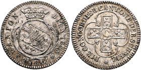 SWITZERLAND. Bern. Kanton. 2 1/2 Batzen 1826 (Silver, 22 mm, 2.10 g, 6 h). CANTON - BERN 1826 / 2 1/2 BAZ Crowned arms between palm branches. Rev. ✱ D...