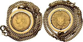 SWITZERLAND. Schweizerische Eidgenossenschaft (Swiss Confederation). 1848-present. 20 Franken 1935 B (Gold, 28 mm, 22.19 g, 6 h), Bern. HELVETIA Bust ...