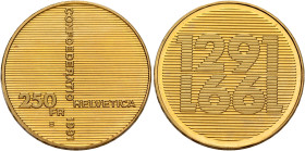 SWITZERLAND. Schweizerische Eidgenossenschaft (Swiss Confederation). 1848-present. 250 Franken 1991 B (Gold, 23 mm, 8.00 g, 6 h), on the 700th anniver...