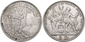 SWITZERLAND. Schützentaler (Shooting Talers). 5 Franken 1883 (Silver, 37 mm, 24.85 g, 6 h), on the Confederate Shooting Festival in Lugano. TIRO FEDER...