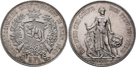 SWITZERLAND. Schützentaler (Shooting Talers). 5 Franken 1885 (Silver, 37 mm, 25.01 g, 6 h), on the Confederate shooting festival in Bern. EIDGENÖSSISC...