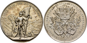 SWITZERLAND. Schützenmedaillen (Shooting Medals). Schützenmedaille (Shooting Medal) 1888 (Silver, 45 mm, 36.65 g, 12 h), on the Cantonal Shooting Fest...