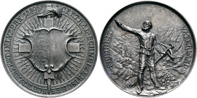SWITZERLAND. Schützenmedaillen (Shooting Medals). Schützenmedaille (Shooting Medal) 1889 (Silver, 45 mm, 38.71 g, 12 h), on the Central Swiss Shooting...