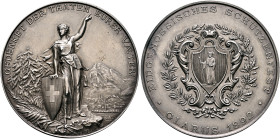 SWITZERLAND. Schützenmedaillen (Shooting Medals). Schützenmedaille (Shooting Medal) 1892 (Silver, 45 mm, 38.77 g, 12 h), on the Confederate Shooting F...